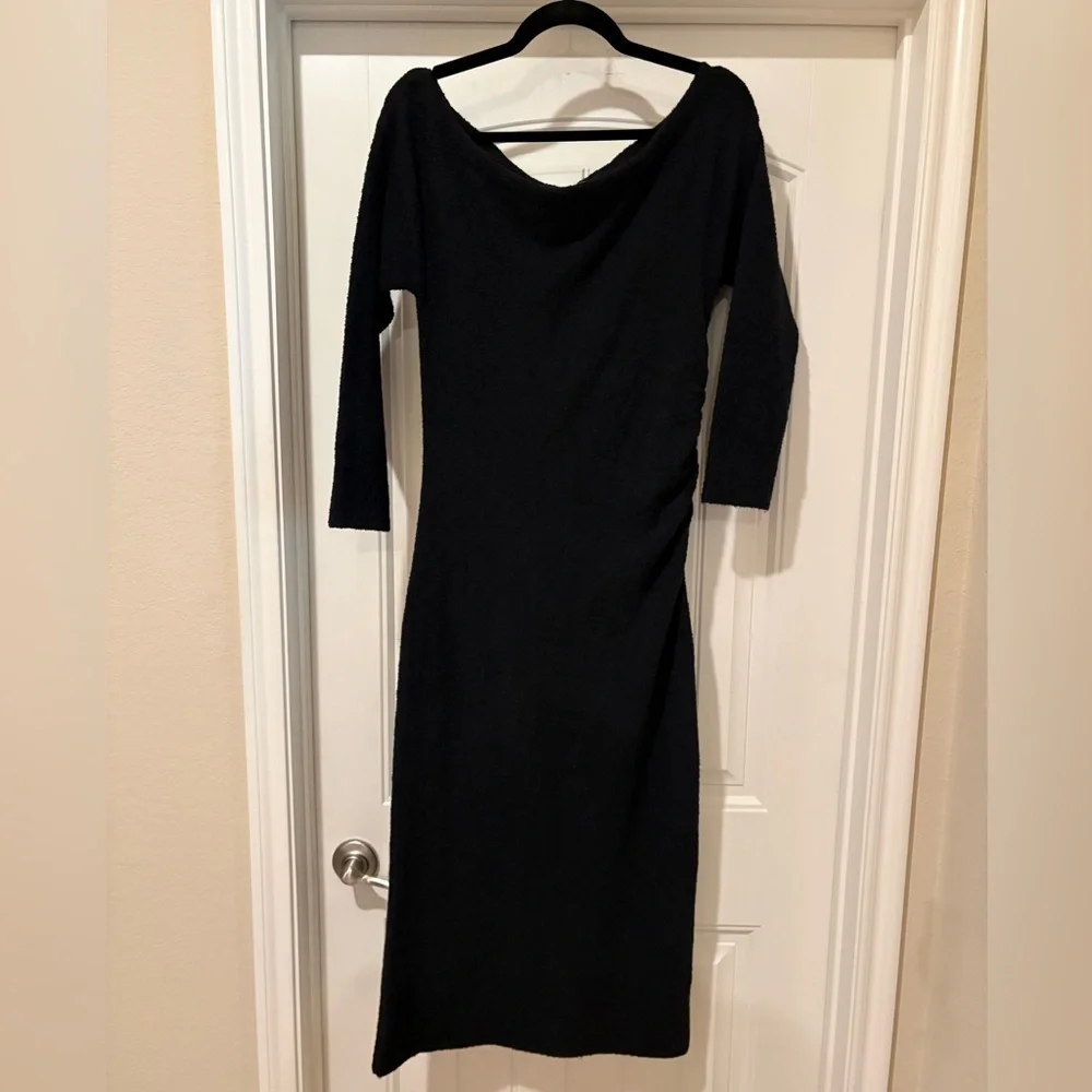 Abercrombie & Fitch Boucle Knit Off Shoulder Ruched Maxi Dress Medium Petite NWT